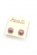 Square Glass Stud Earrings